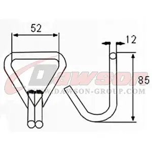 DSWH060 BS 2000KG  4400LBS 50mm Double J Hook