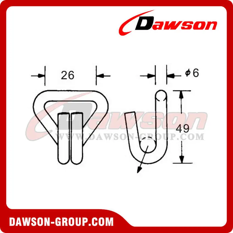 DSWH25051 BS 500KG1100LBS Wire Hook