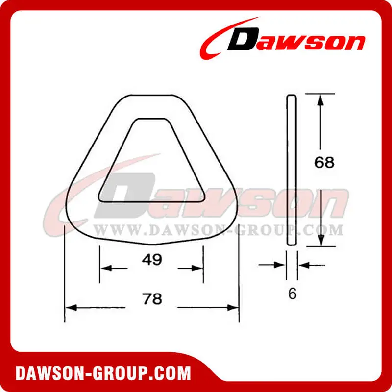 DSDR50504 B/S 5000KG/11000LBS 50mm 5T Industrial Stamping Flat Steel Delta Ring