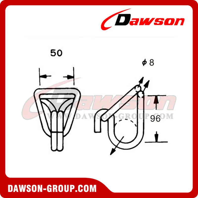 DSHK50501 B/S 5000KG/11000LBS 50mm Forged Steel Swan Hook