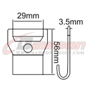 DSWH054 BS 1500KG / 3300LBS 27mm Flat Hook