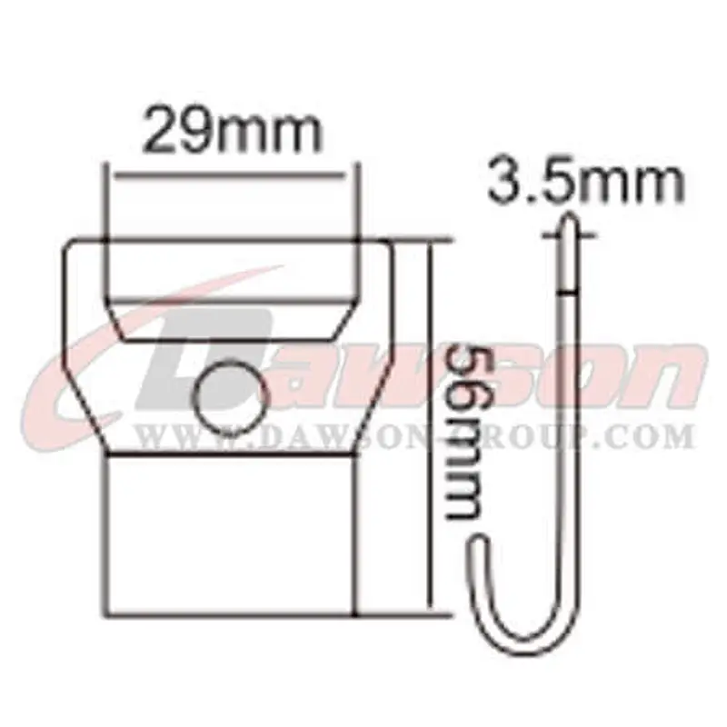DSWH054 BS 1500KG / 3300LBS 27mm Flat Hook