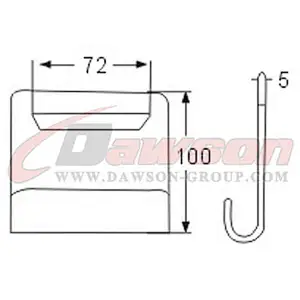 DSWH030 BS 8000KG / 17600LBS 100mm Black Painted Flat Hooks