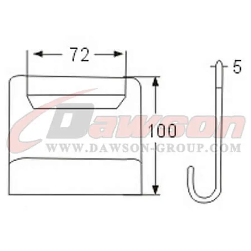 DSWH030 BS 8000KG / 17600LBS 100mm Black Painted Flat Hooks