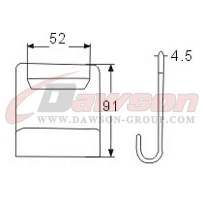 DSWH032 BS 5000KG / 11000LBS 2” / 50mm Flat Container Hooks