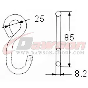 DSWHS009 BS 900KG / 1950LBS S Hook With Plastic Coating