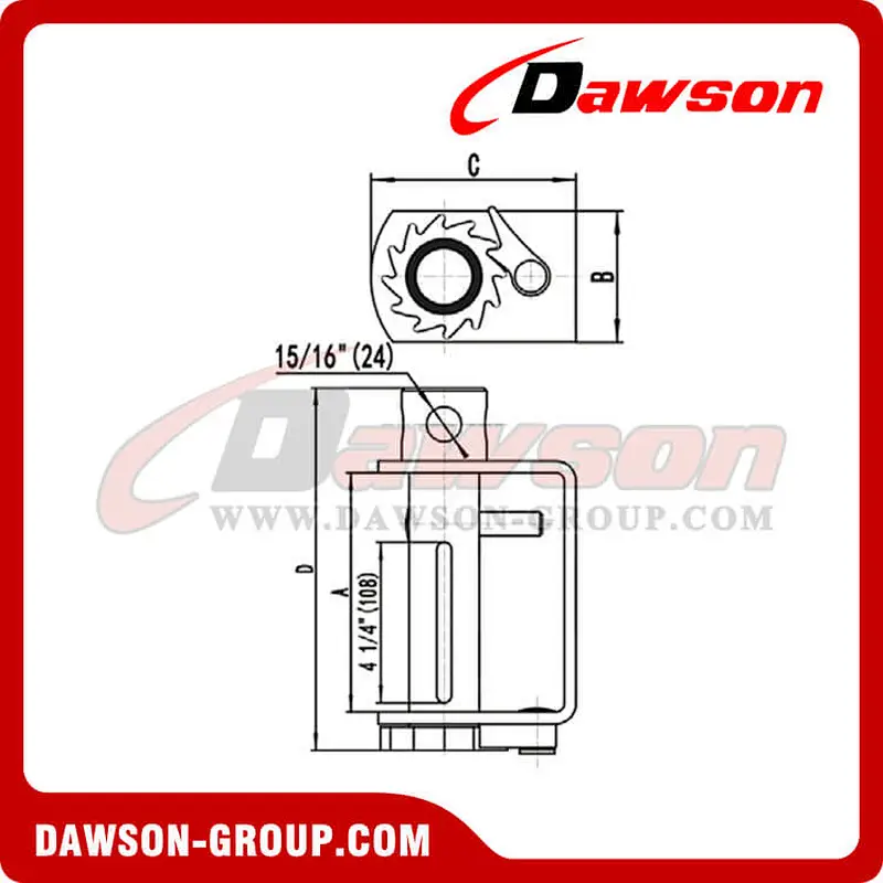Weld on Winch - Combination - Flatbed Truck Winches for Cargo Lashing Straps