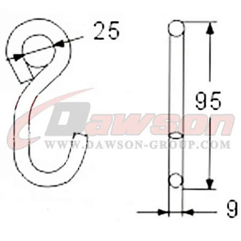 DSWHS008 BS 1000KG  2200LBS S Hook With Zinc Plated