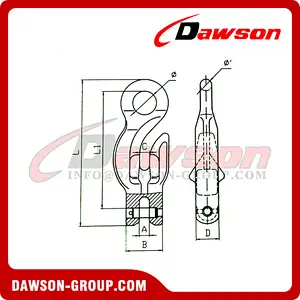 DS1051 G100 Alloy Steel Eye Grab Hook with Clevis Attachment for Adjust Chain Length