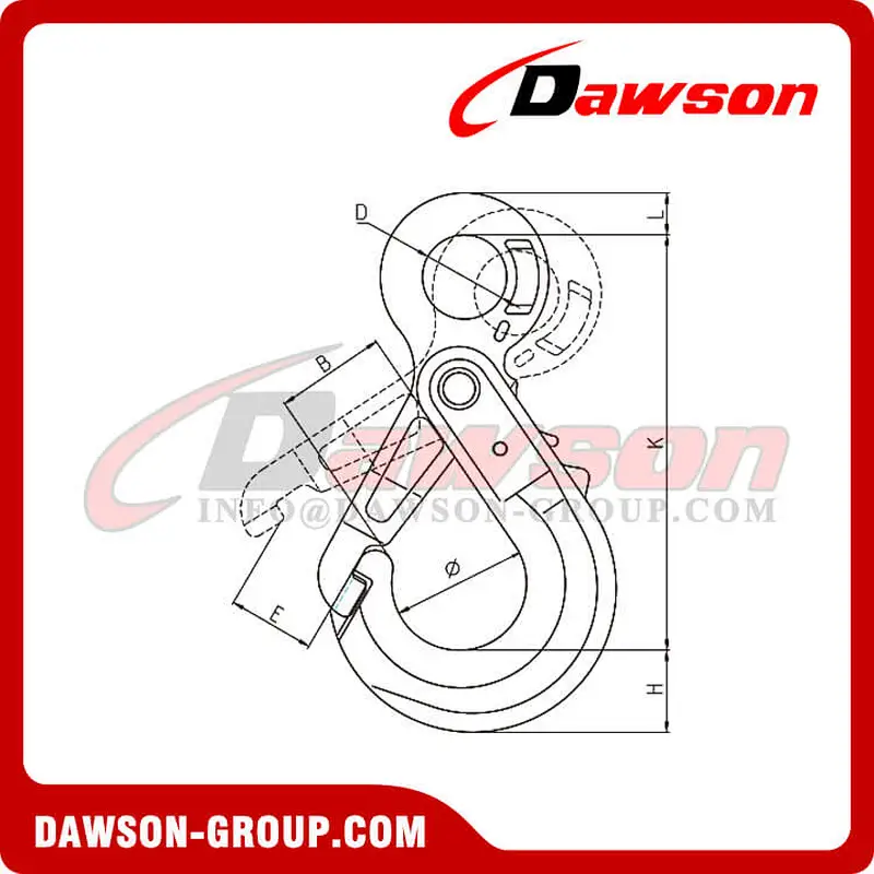 DS1016 G100 Special Eye Self-Locking Hook for Crane Lifting Chain Slings