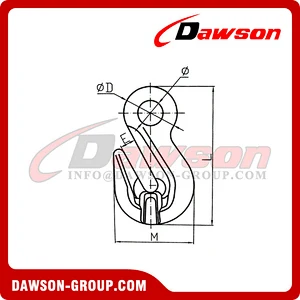 DS1008 G100 Eye Shortening Cradle Grab Hook with Wings for Chain Slings