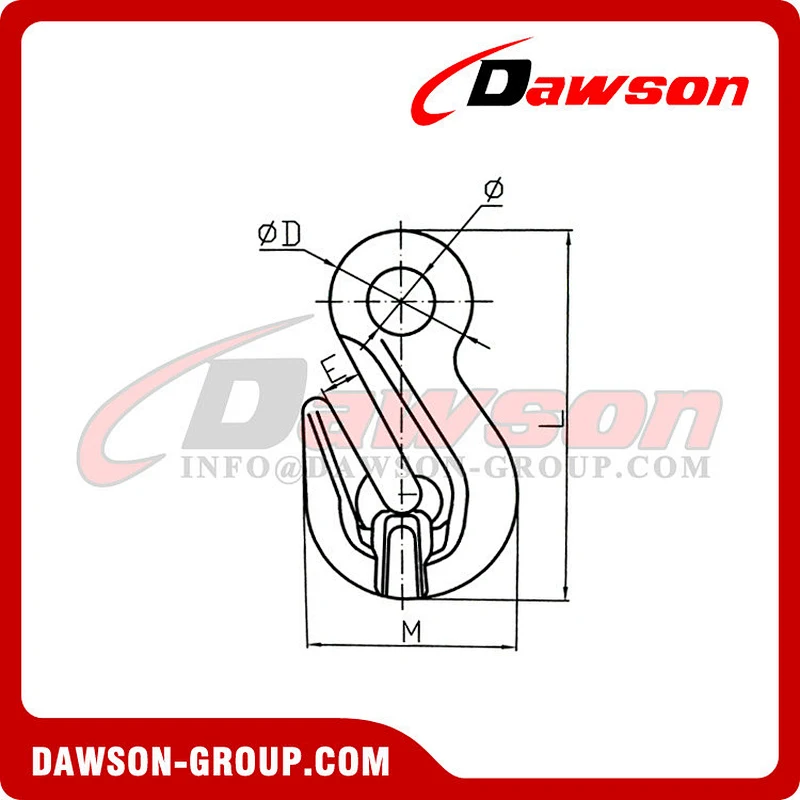DS1008 G100 Eye Shortening Cradle Grab Hook with Wings for Chain Slings
