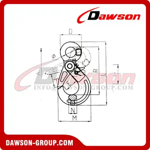 DS1003 G100 Eye Sling Hook with Latch for Chain Slings