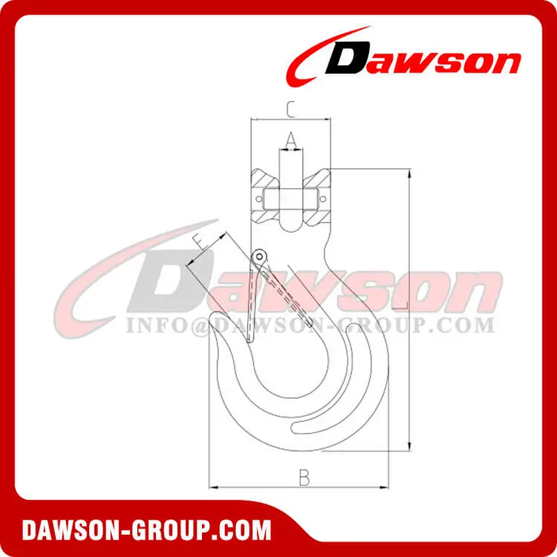 DS069 G80 Clevis Sling Hook with Latch for Lifting Chains