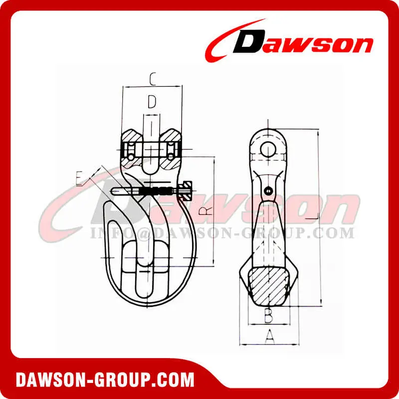 DS1024 G100 Special Clevis Grab Hook With Safety Pin