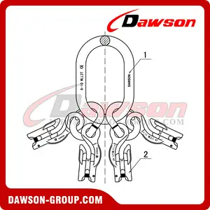DS1068 G100 Master Link Assembly + G100 Eye Grab Hook with Clevis Attachment for Adjust Chain Length × 4