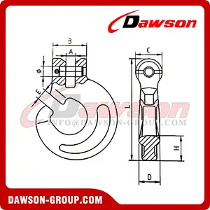 DS881 G80 C Type Clevis Forest Hook for Logging