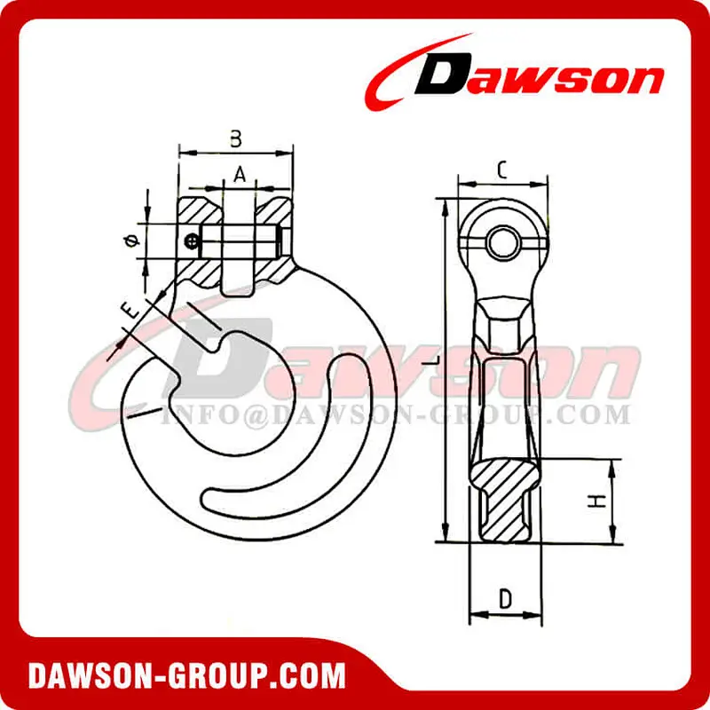 DS881 G80 C Type Clevis Forest Hook for Logging