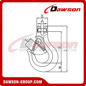 DS014 G80 Clevis Sling Hook with Latch for G80 Lifting Chains