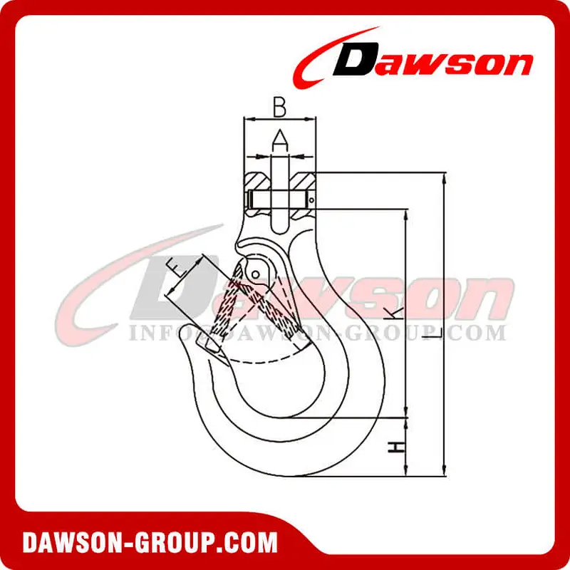 DS014 G80 Clevis Sling Hook with Latch for G80 Lifting Chains