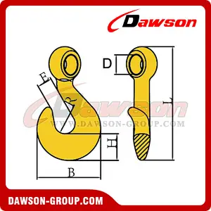 DS232 G80 Forged Alloy Steel Eye Twist Hook for Lashing and Pulling