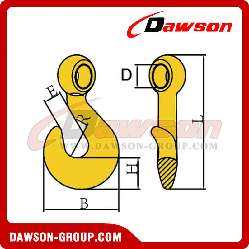 DS232 G80 Forged Alloy Steel Eye Twist Hook for Lashing and Pulling