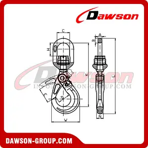 DS1072 G100 Swivel Self-locking Hook with Bearing for Chain Sling
