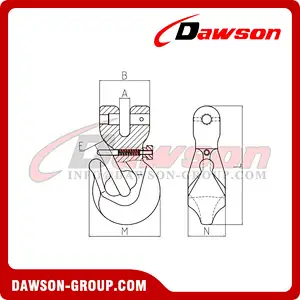 DS712 G80 Special Type Clevis Hook with Safety Pin for Adjust Chain Length
