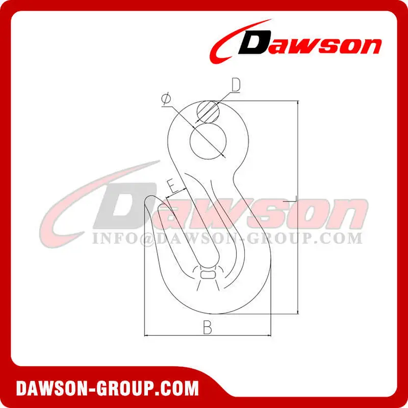 DS331 G80 Eye Type Winged Hook, Eye Shortening Cradle Grab Hook