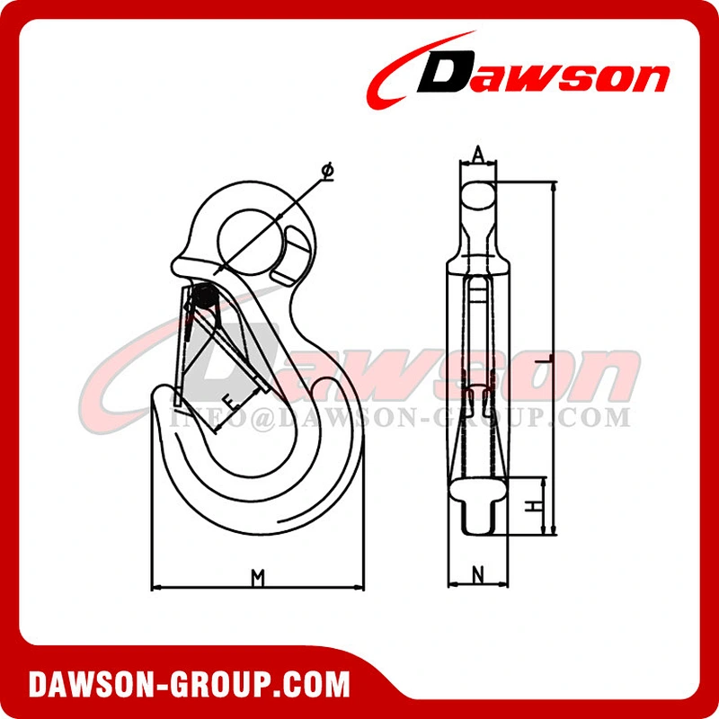 DS847 G80 Eye Sling Hook with Latch for Wire Rope Lifting Slings