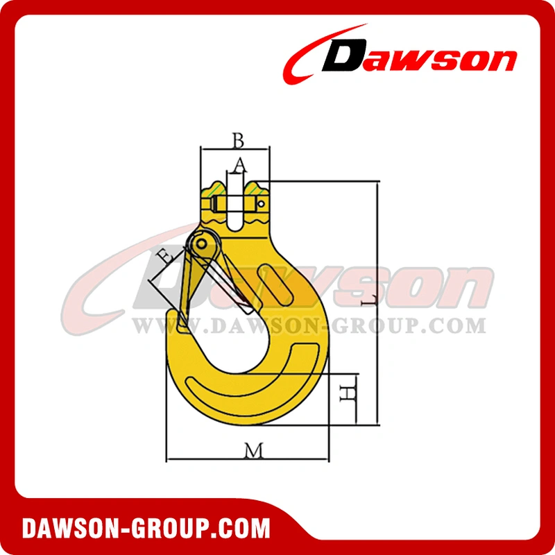DS333 G80 Clevis Sling Hook with Cast Latch for Lifting Chain Slings
