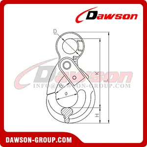 DS008 G80 U.S. Type Eye Self-locking Hook for Crane Lifting Chain Slings