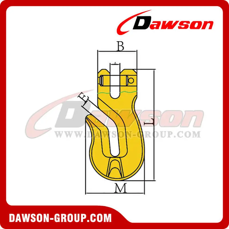 DS142 G80 Deep Throat Clevis Grab Hook for Lifting Chain