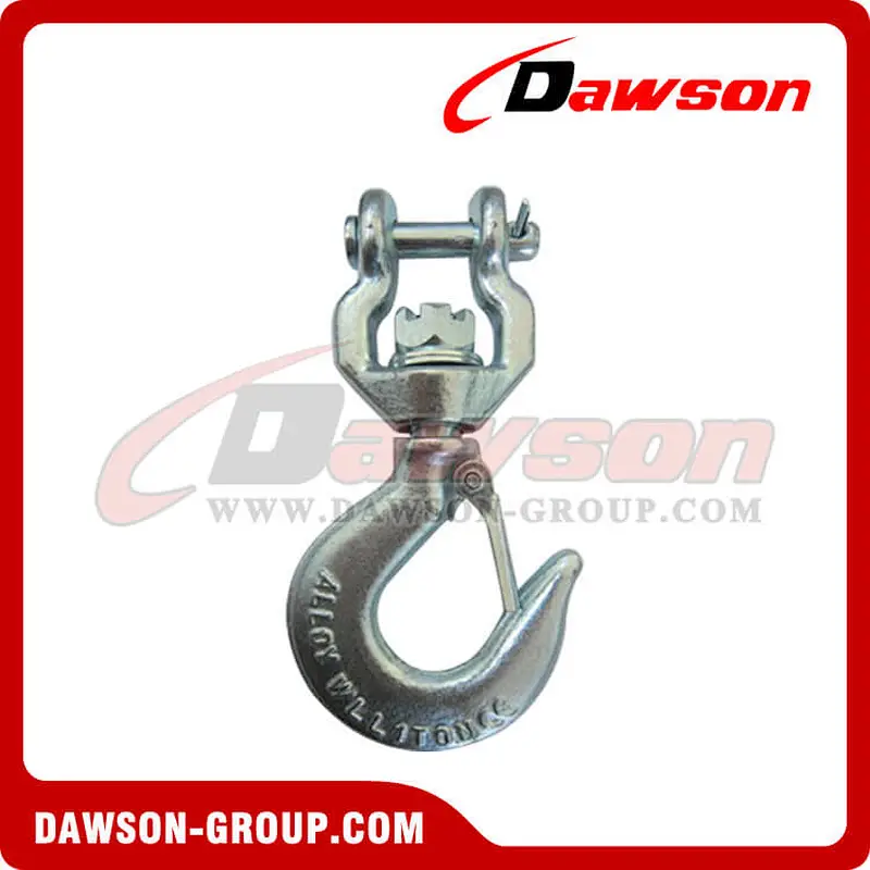 DS790 G80 1Ton Forged Alloy Steel Clevis Type Swivel Hook with Shackle for Webbing