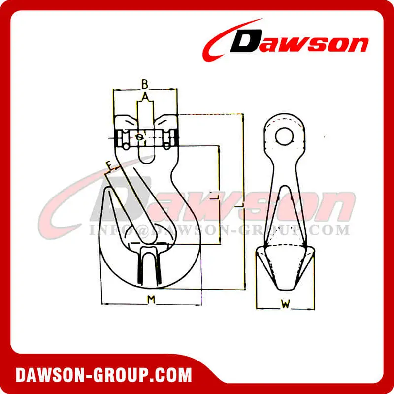 DS1009 G100 Clevis Shortening Cradle Grab Hook with Wings
