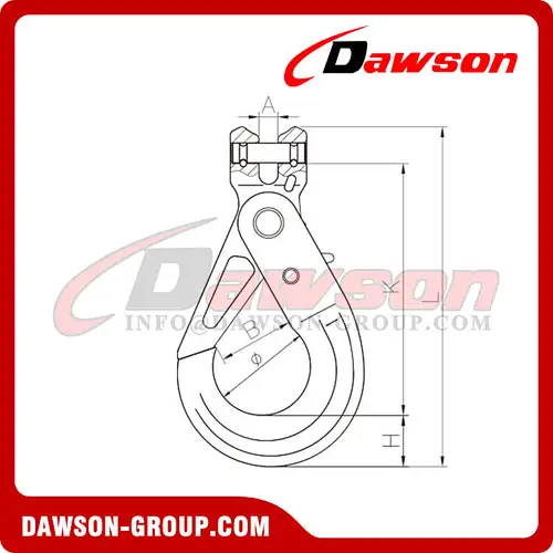 DS335 G80 Clevis Self-locking Hook for G80 Lifting Chains
