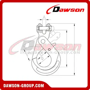 DS248 G80 Italy Type Clevis Self-locking Hook for Crane Lifting Chain Slings