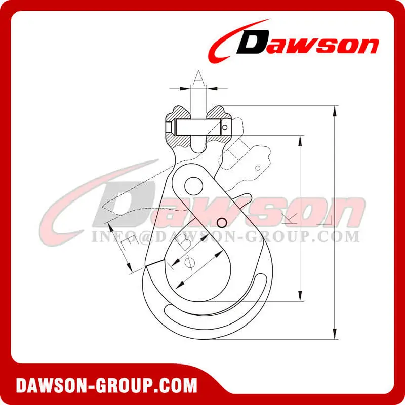DS248 G80 Italy Type Clevis Self-locking Hook for Crane Lifting Chain Slings