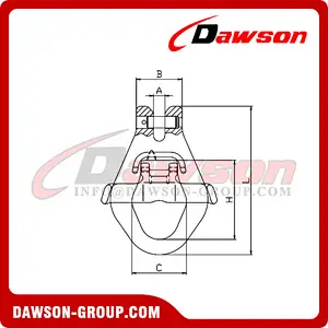 DS1066 G100 Clevis Master Link with Latch Bolt for Container Lifting