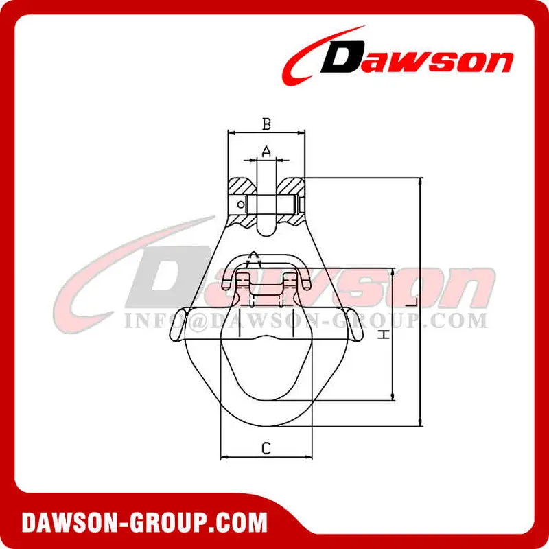 DS1066 G100 Clevis Master Link with Latch Bolt for Container Lifting