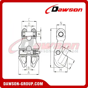 DS638 G80 Clevis Chain Clutch with Safety Pin for Adjust Chain Length