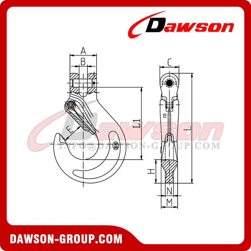 DS764 G80 Clevis Sling Hook with Latch