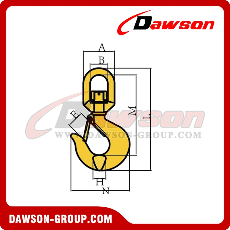 DS665 G80 Swivel Hook with Bearing for Lifting Chain Slings