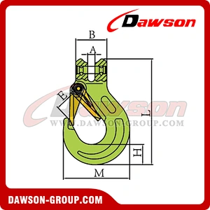 DS1004 G100 Clevis Sling Hook With Safety Latch for Chain Sling Fitting