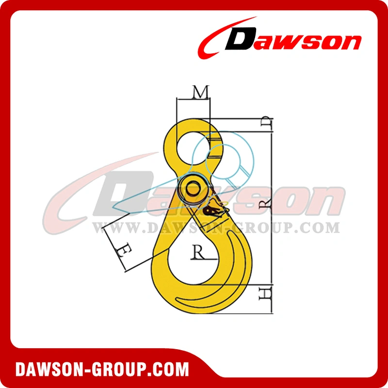DS081 G80 European Type Eye Selflock Hook for Crane Lifting Chain Slings