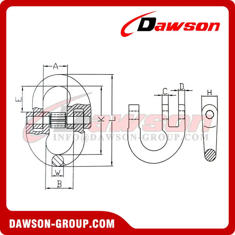 DS076 G80 A337 US. Type Connecting Link for Crane Lifting Chain Slings
