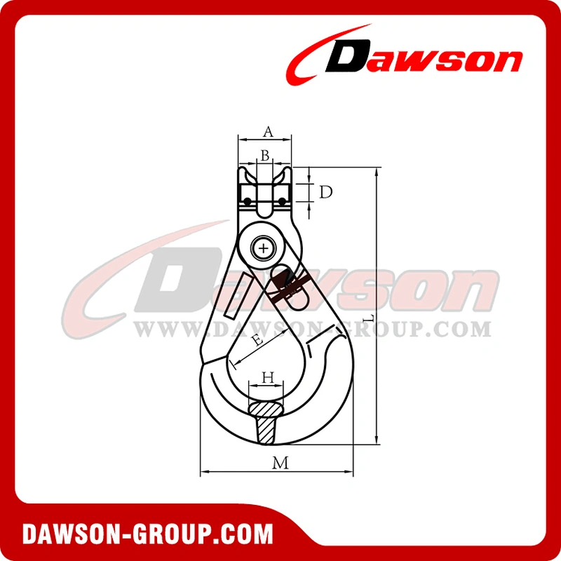 DS663 G80 Clevis Selflock Hook with Side Trigger for Chain Slings