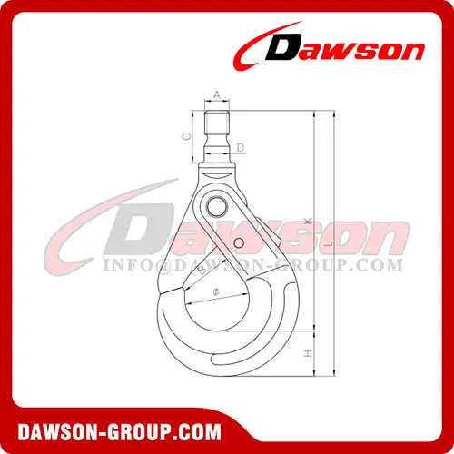 DS010 G80 U.S Type A Swivel Self-Locking HookDS010 G80 U.S Type A Swivel Self-Locking Hook