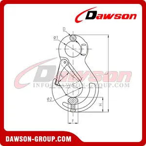 DS302 G80 Eye Sling Hook with Latch for Wire Rope Sling