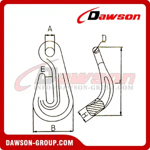 DS063 G80 Forged Alloy Steel Eye Bend Hook for Lashing and Pulling